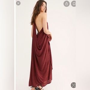Free People positano red maxi dress